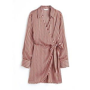 H&M geometric pattern wrap dress